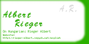 albert rieger business card